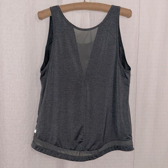 Zella XL Olive Green Sleeveless Mesh Inset Workout Athletic Tank Top - Picture 2 of 9